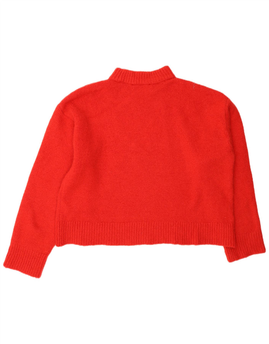 Zara Donna Maglione Corto Oversize con Collo Dolcevita UK 10 Piccolo Arancione