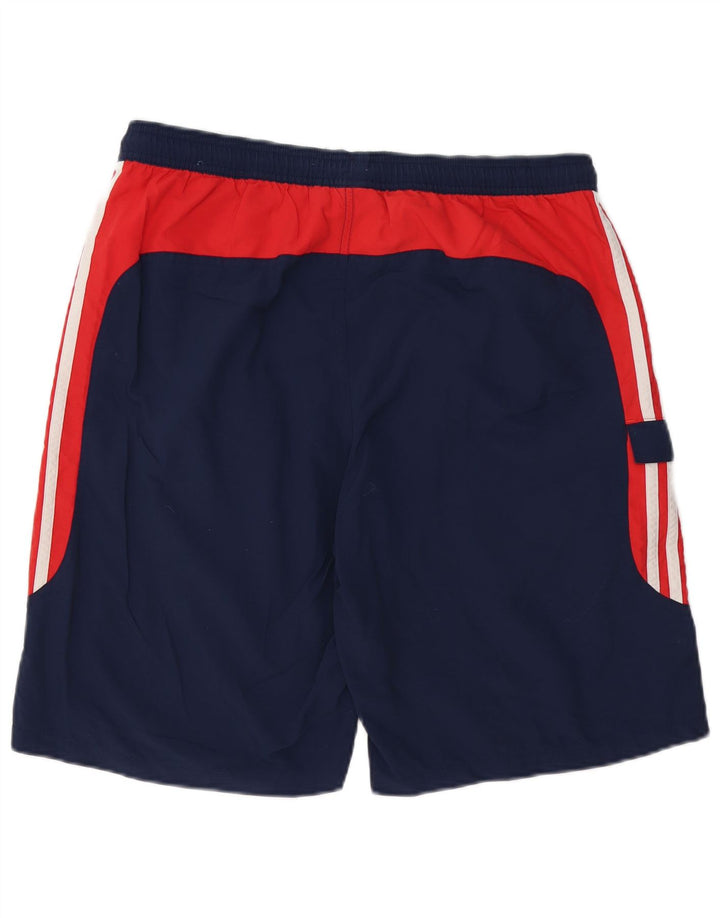 Pantaloncini sportivi da uomo ADIDAS grandi in poliestere color block blu navy