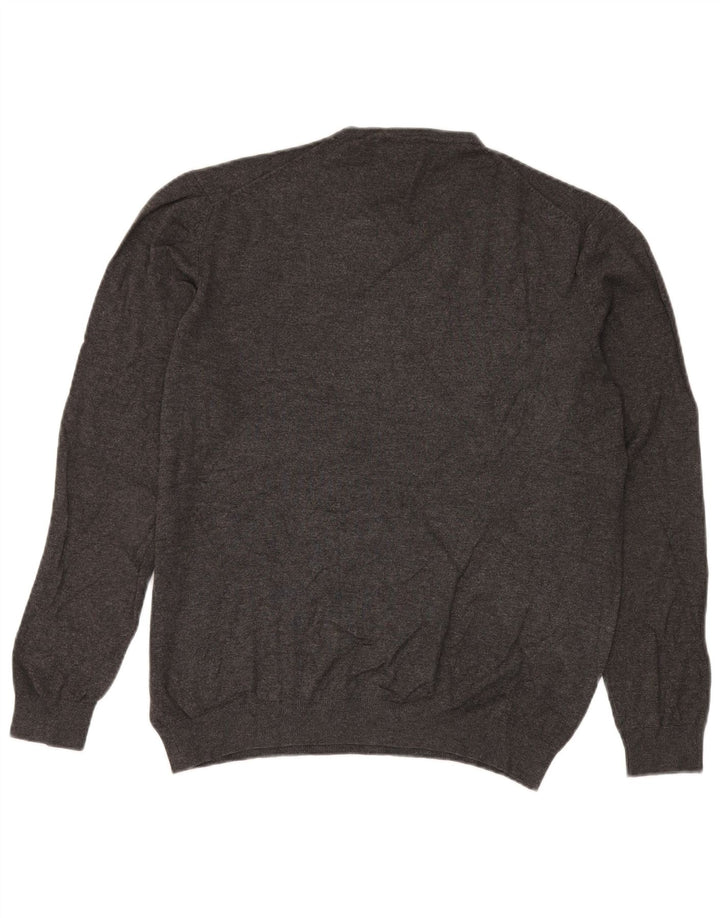Maglione Zara da uomo con scollo a V grande grigio