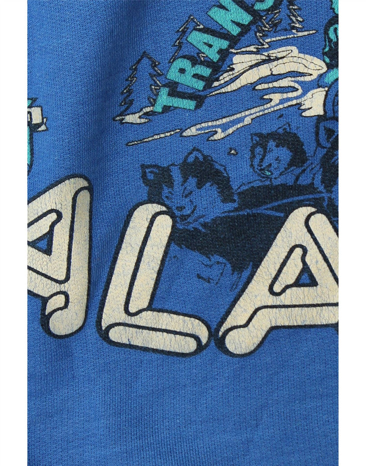 Felpa grafica da uomo Alaska, maglione grande blu