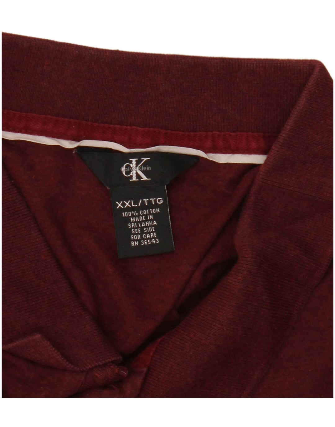 Polo da uomo Calvin Klein 2XL in cotone bordeaux