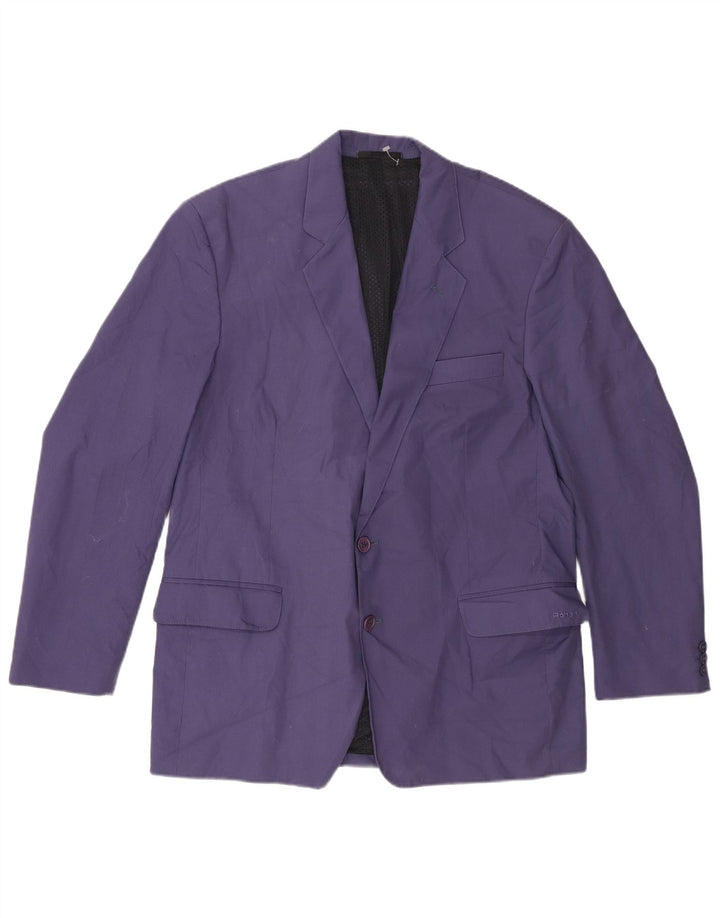 Giacca blazer da uomo a 2 bottoni Rohan UK 40 grande poliestere blu navy