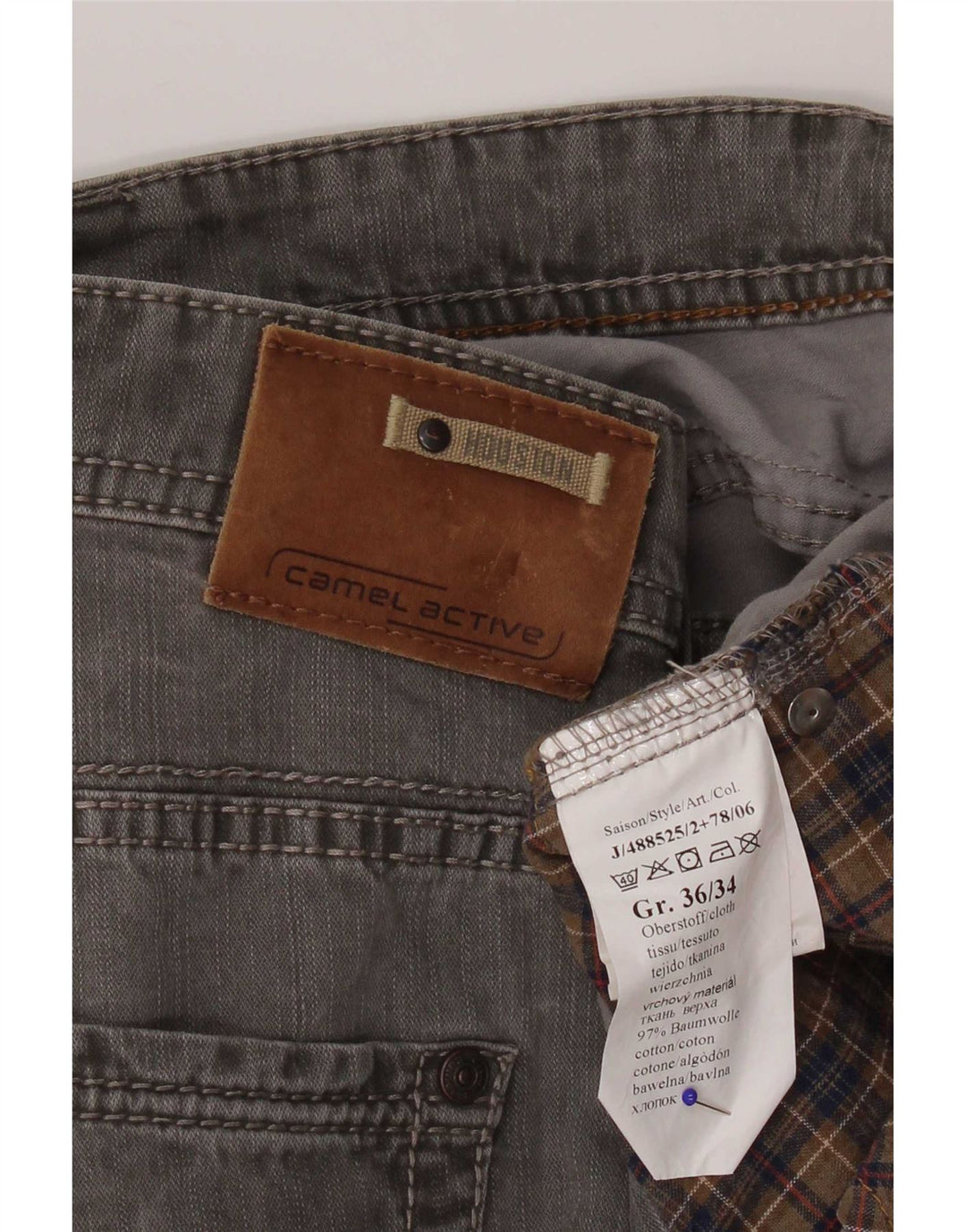Jeans dritti da uomo Camel Active W36 L34 cotone grigio