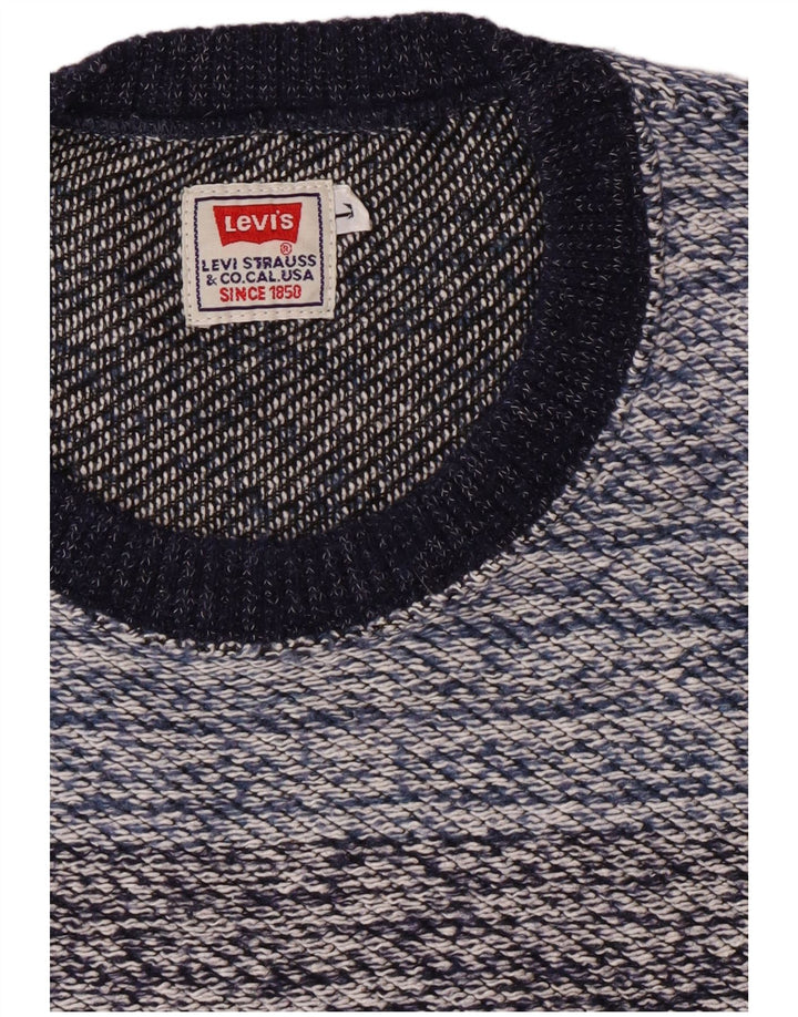 Levi's Uomo Maglione Girocollo Maglione Large Blu Colorblock
