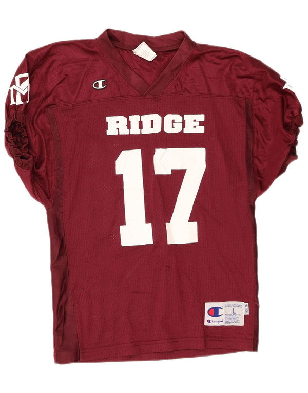 T-shirt grafica Champion Ridge 17 da donna, UK 14, grande, in nylon bordeaux