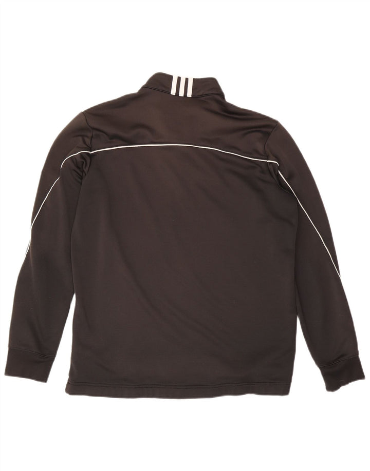 Adidas Uomo Climalite Zip Neck Felpa Maglione Grande Nero Poliestere