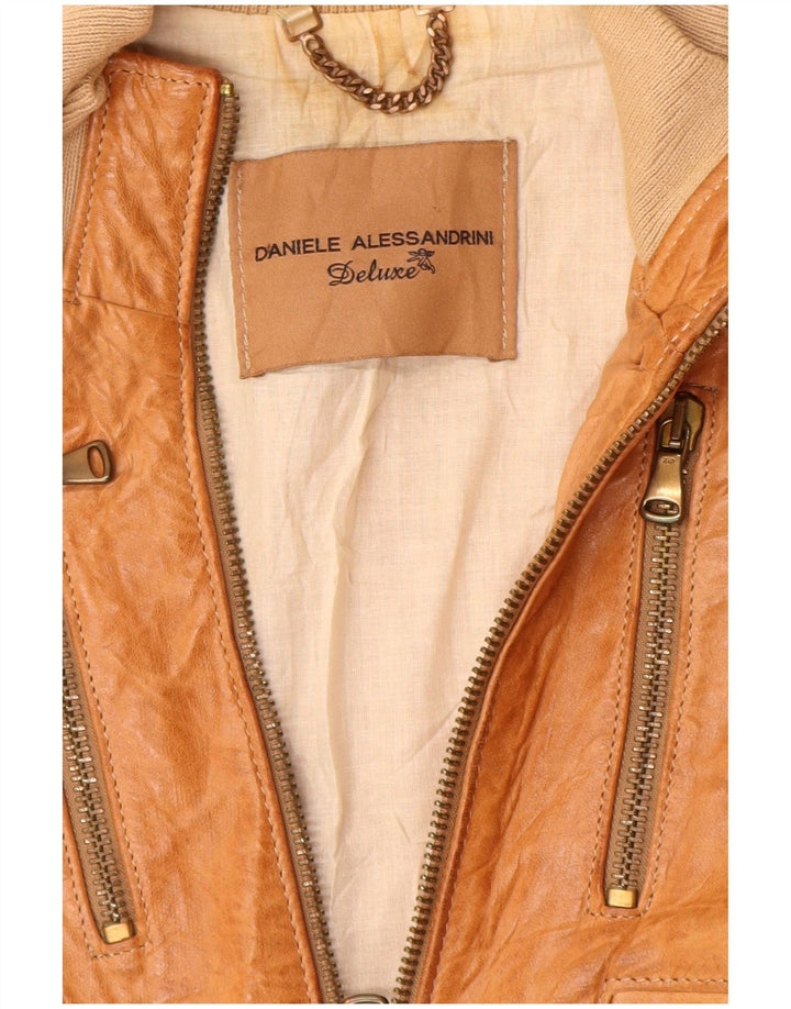 Giacca in Pelle Donna Daniele Alessandrini IT 42 Pelle Marrone Medio