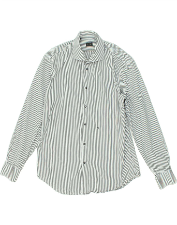 JOOP Mens Shirt Size 42 16 1/2 Large White Striped Cotton Vintage Joop and Second-Hand Joop from Messina Hembry 