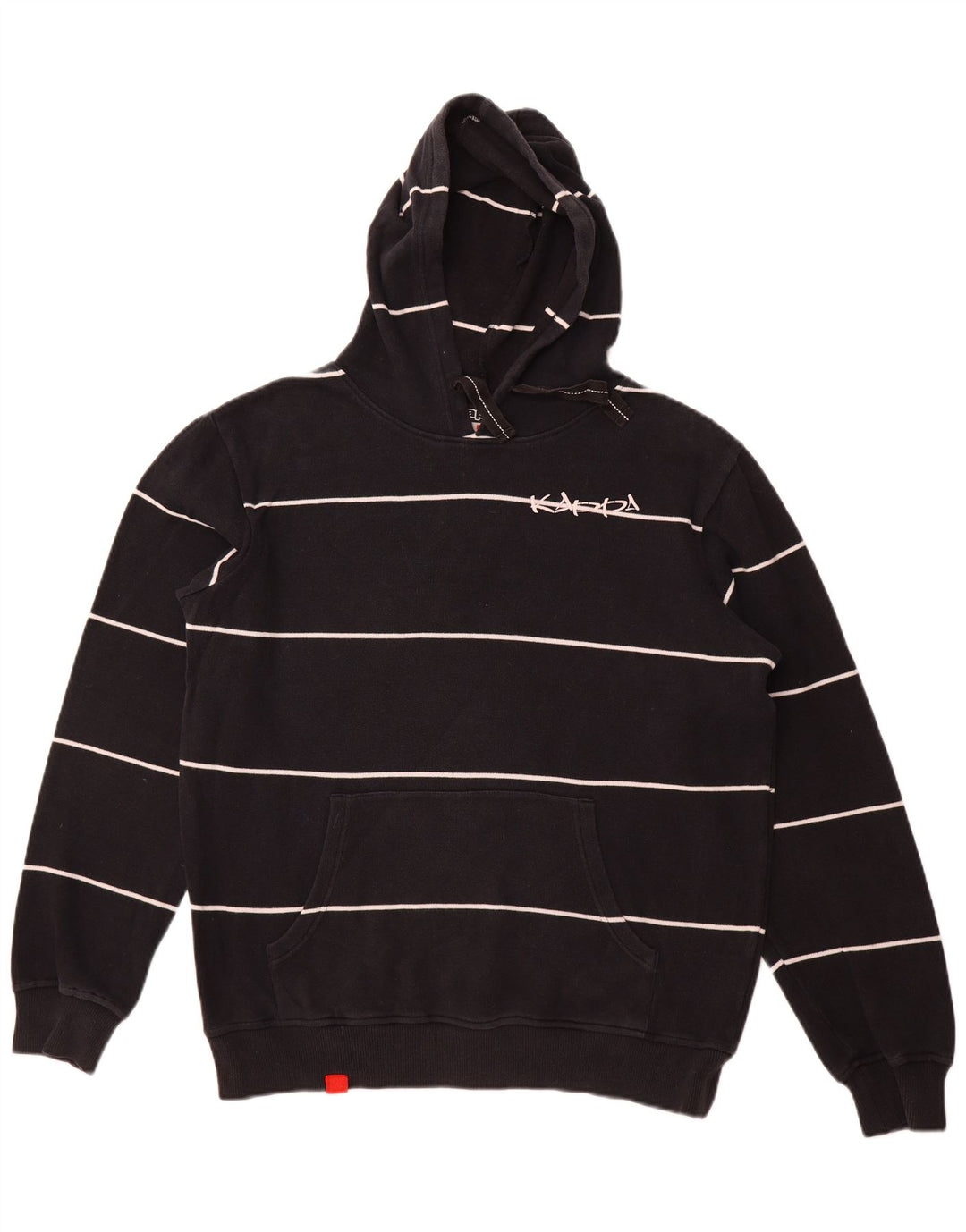 Maglione con cappuccio da uomo KAPPA grande in cotone a righe blu navy