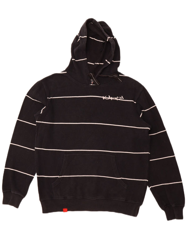 Maglione con cappuccio da uomo KAPPA grande in cotone a righe blu navy