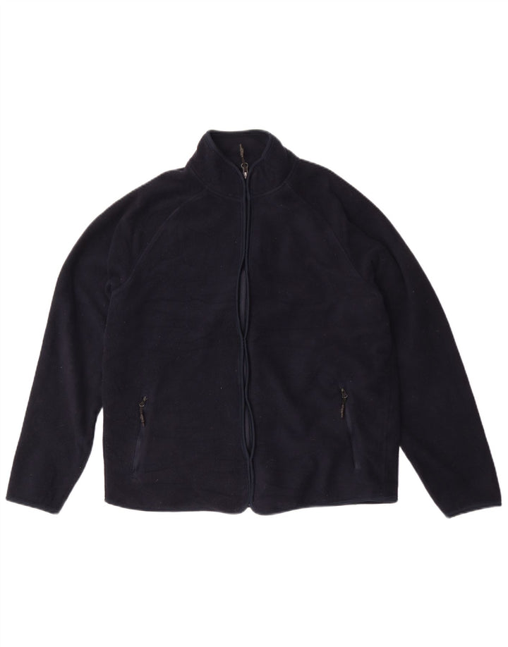 Giacca in pile da donna Marks & Spencer UK 14 poliestere blu navy medio