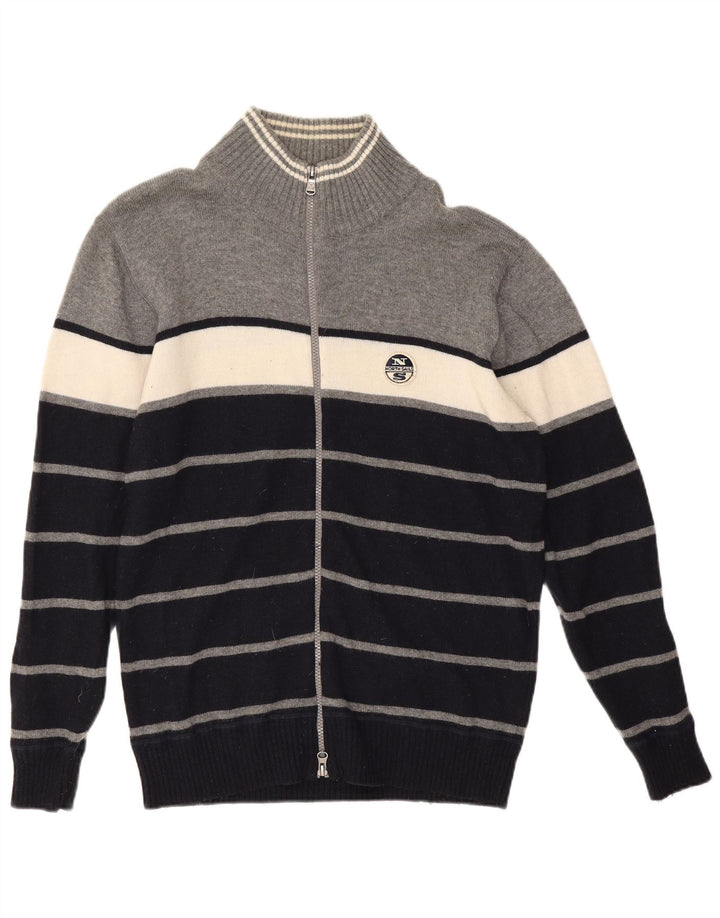 Maglione cardigan da uomo North Sails XL in lana color block grigio