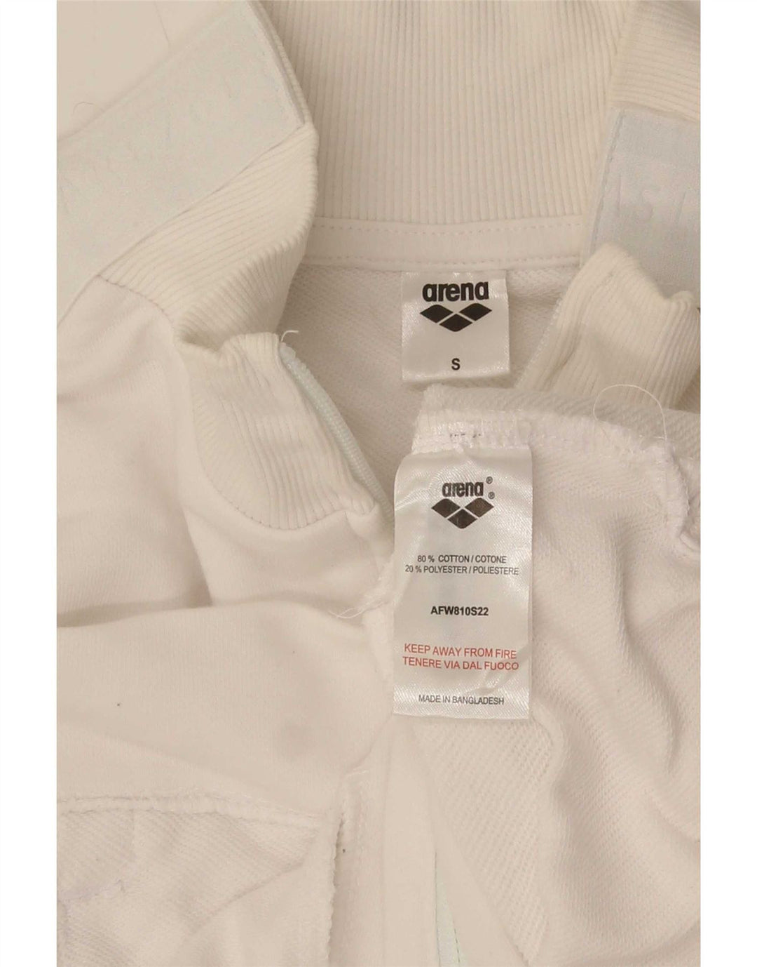 Giacca da ginnastica oversize da donna Arena UK 10 piccola in cotone bianco