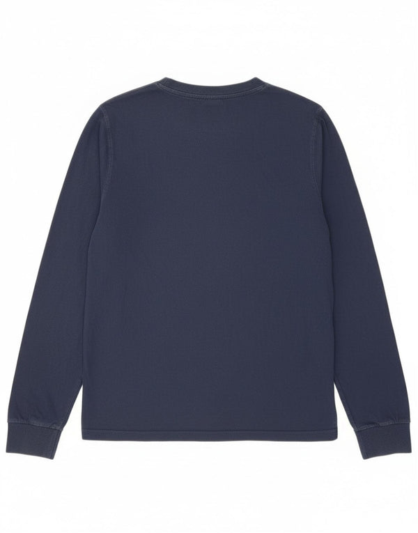 Top grafico da donna Ellesse manica lunga UK 12 cotone blu navy medio