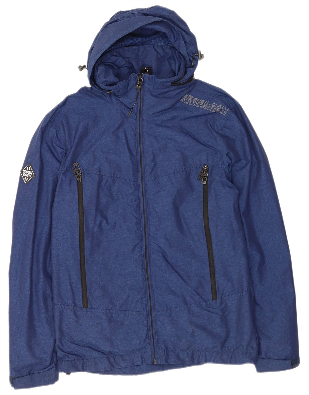 Giacca a vento con cappuccio da uomo Superdry UK 36 Small Poliestere blu navy