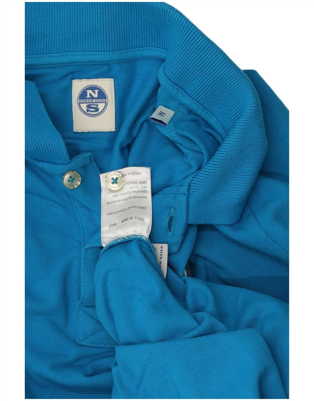 Polo da uomo North Sails in cotone blu medio
