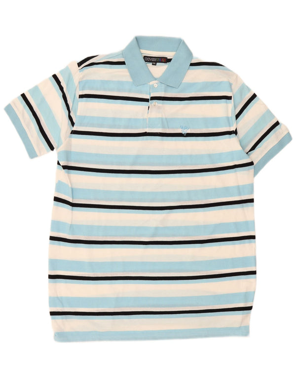 Polo da uomo Coveri 2XL in cotone a righe blu