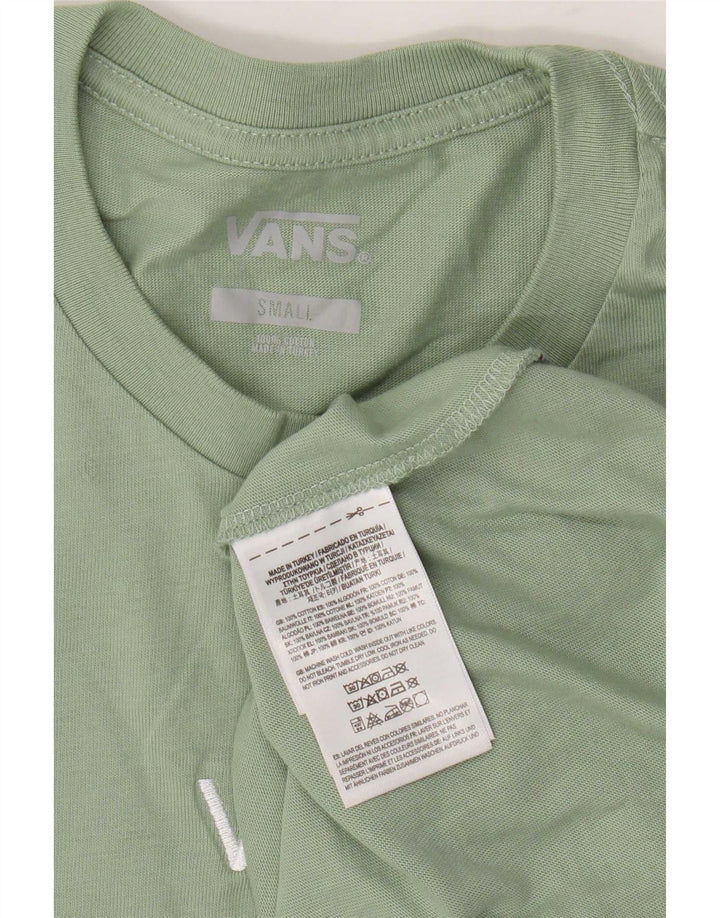 T-shirt alta da uomo a maniche corte Vans Small in cotone verde