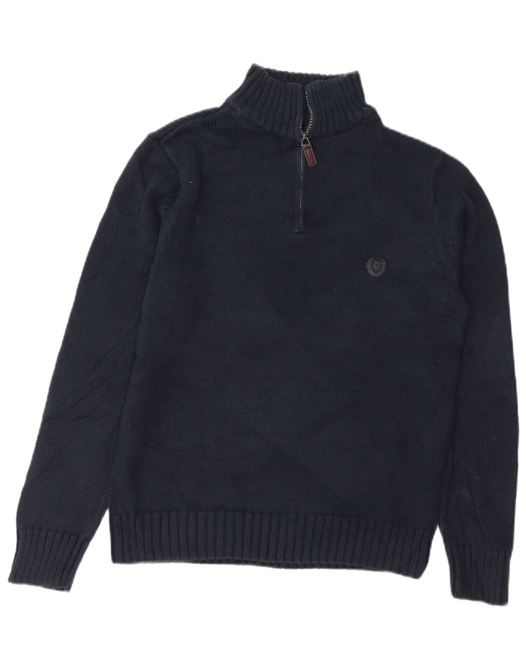 Maglione da uomo con collo con zip CHAPS piccolo in cotone blu navy