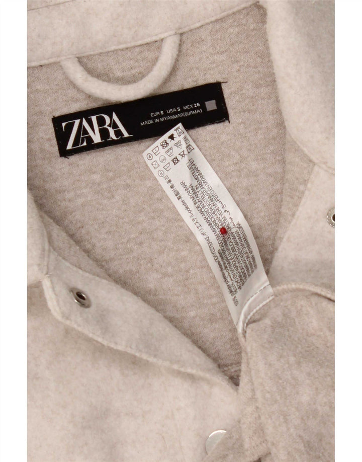 Camicia oversize in flanella da donna Zara UK 10 piccola in poliestere grigio