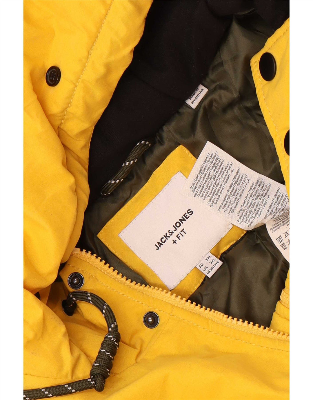 Giacca parka con cappuccio da uomo Jack & Jones UK 46 3XL poliestere giallo