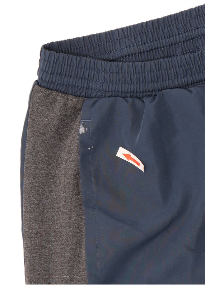 Pantaloncini sportivi Adidas da uomo in poliestere color block blu medio