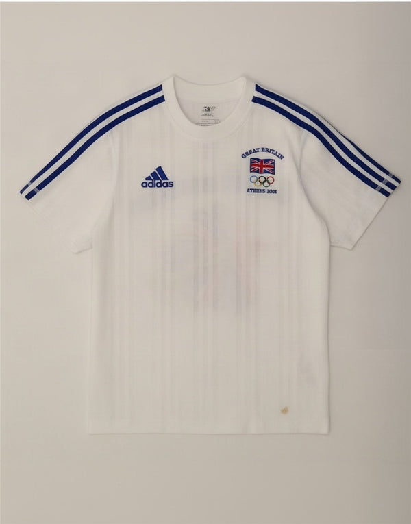 Adidas Womens Great Britain Graphic T-Shirt Top UK 12 Medium White