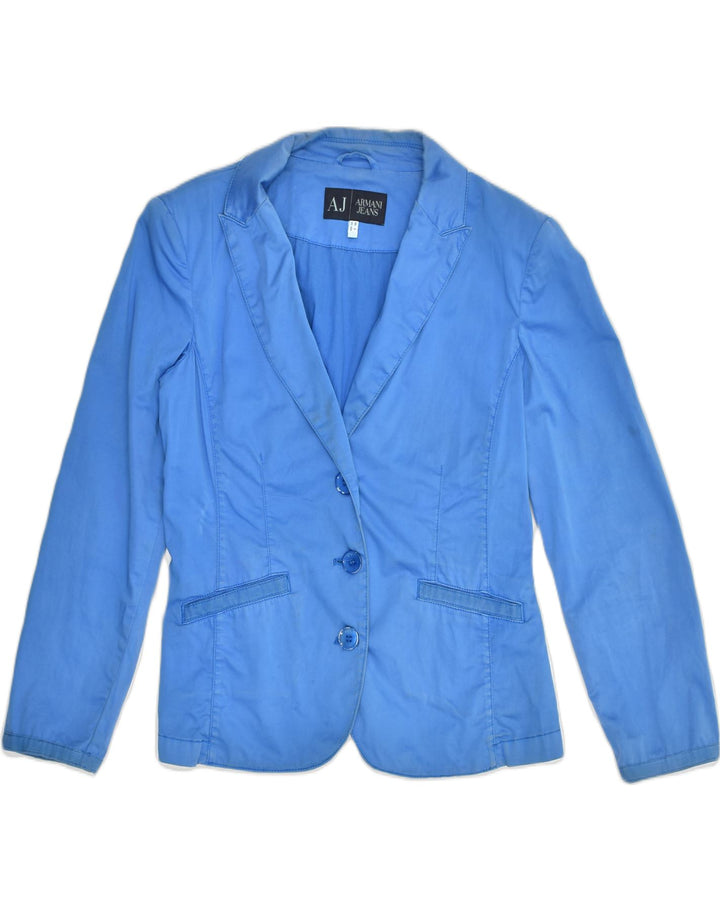 ARMANI JEANS Womens 3 Button Blazer Jacket EU 44 XL  Blue Cotton | Vintage Armani Jeans | Thrift | Second-Hand Armani Jeans | Used Clothing | Messina Hembry 