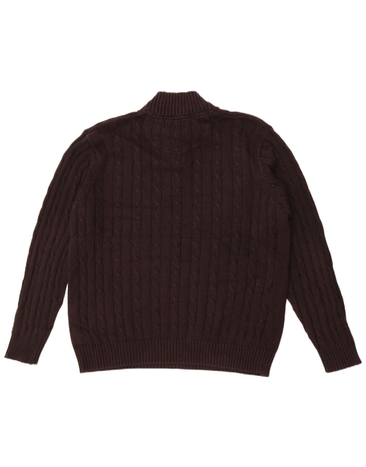 Maglione da uomo Marks & Spencer blu con collo con zip Harbour grande nero