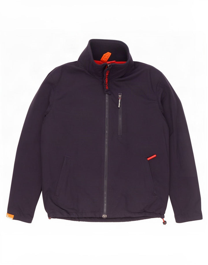 Giacca antipioggia da uomo Superdry The Windhiker UK 40 Large in nylon blu navy