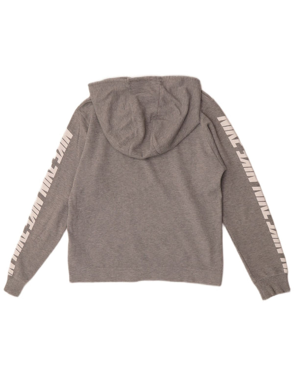 Felpa con cappuccio grafica oversize da donna Nike UK 6 XS cotone grigio