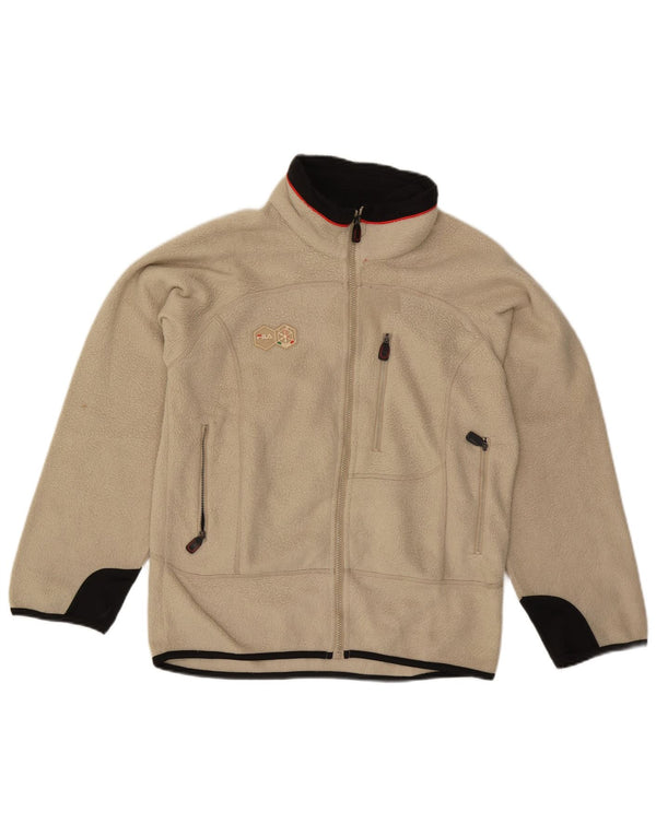 Giacca in pile da uomo Fila UK 36 Small Beige Colourblock Poliestere