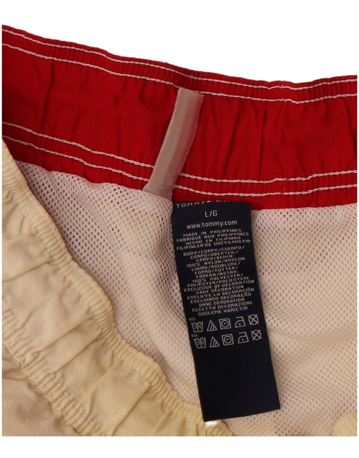 TOMMY HILFIGER Pantaloncini da bagno con grafica da uomo Grandi color block bianco sporco