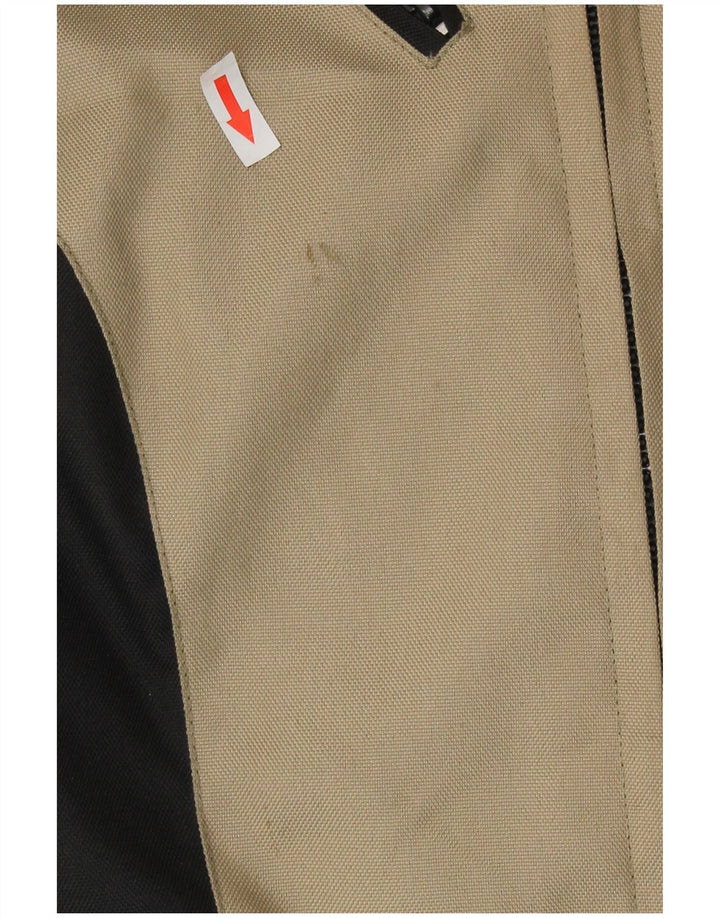 Giacca da corsa con grafica vintage da donna UK 16 Large Beige Colourblock