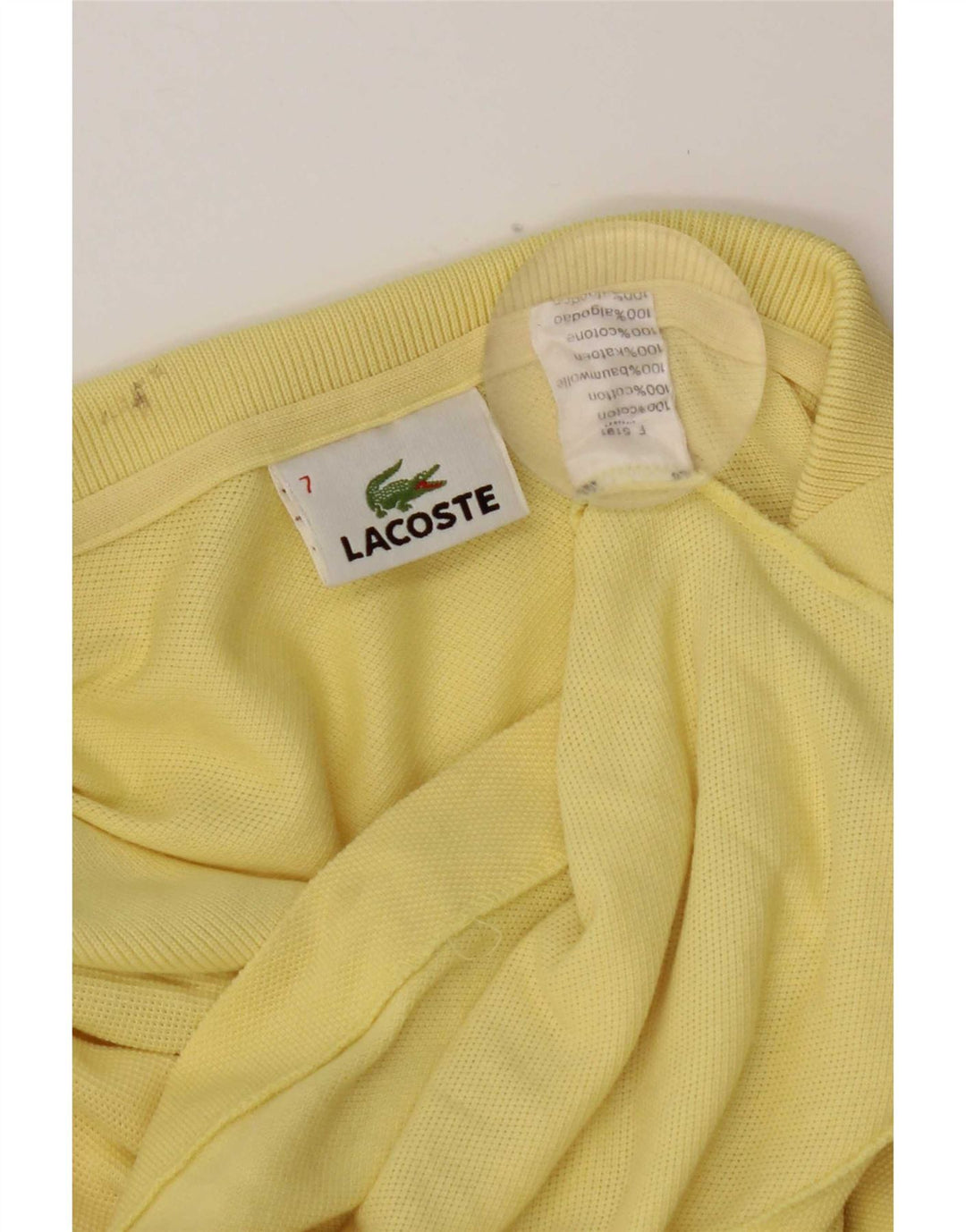 Polo da uomo Lacoste taglia 7 2XL cotone giallo