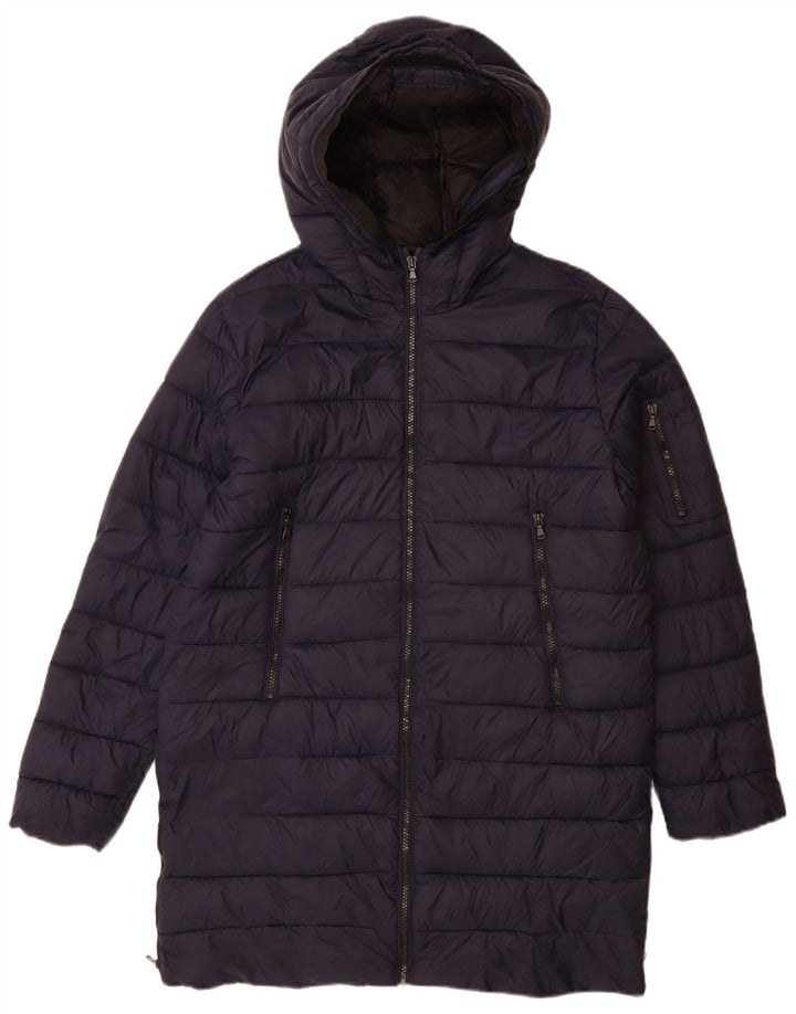 Cappotto imbottito con cappuccio Zara per ragazzi 13-14 anni blu navy