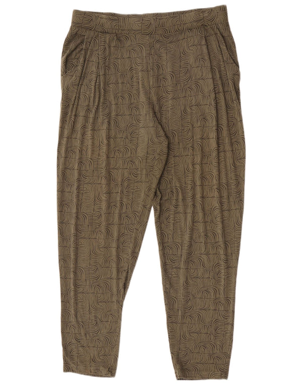 Pantaloni casual da donna Marks & Spencer UK 16 Large W34 L29 Khaki geometrico