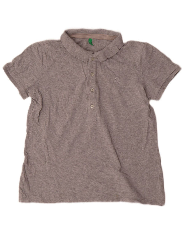 Polo Benetton da uomo UK 14 grigio medio