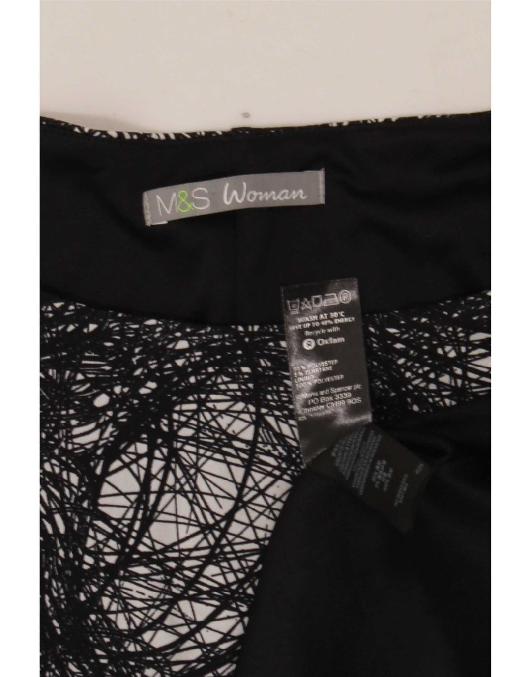Abito tubino modello astratto da donna Marks & Spencer UK 20 2XL Nero