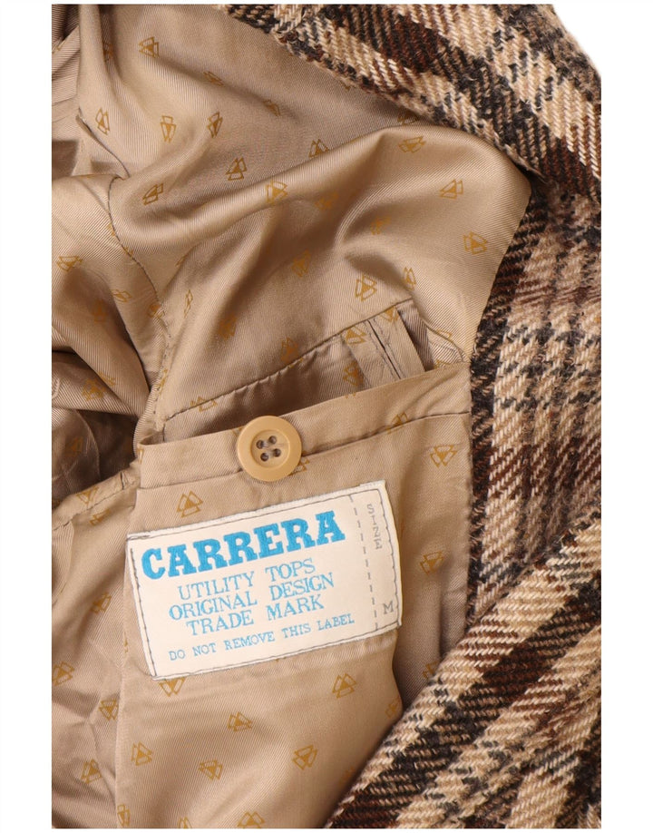 Giacca blazer da uomo a 2 bottoni Carrera UK 38 a quadri marrone medio