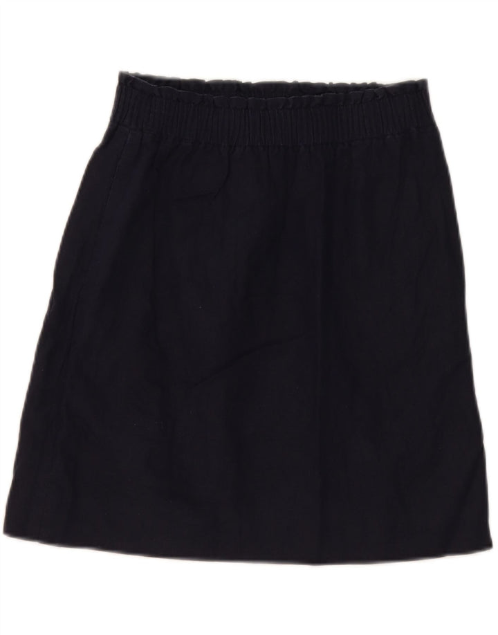 J. CREW Womens A-Line Skirt US 8 Medium W28 Navy Blue Linen Vintage J. Crew and Second-Hand J. Crew from Messina Hembry 