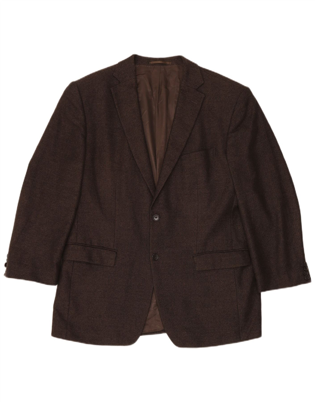 COLOMBO Giacca blazer da uomo a 2 bottoni EU 54 2XL Cashmere a spina di pesce marrone