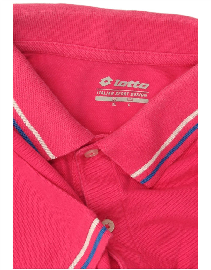 Polo da uomo LOTTO grande in cotone rosa