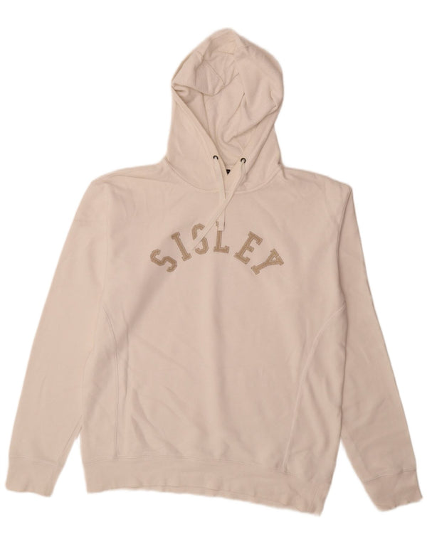 Felpa con cappuccio grafica da uomo Sisley Large bianca