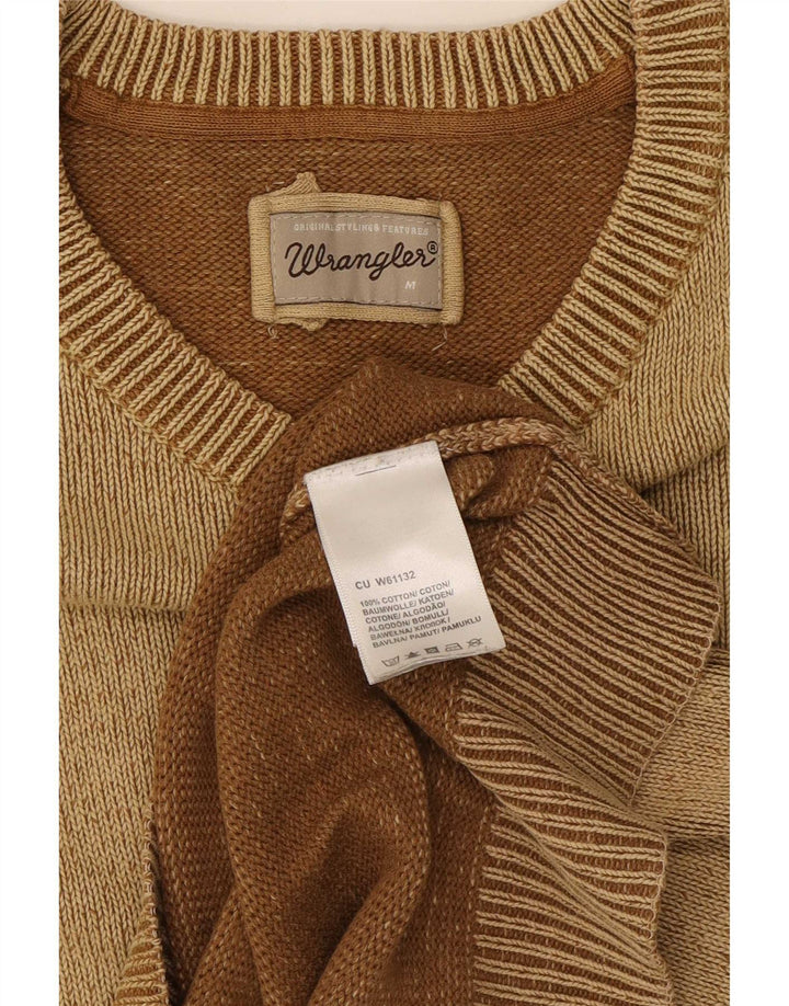 Maglione da uomo con scollo a V Wrangler in cotone marrone medio