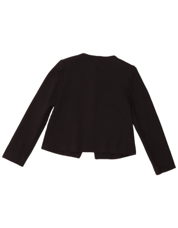 Giacca blazer a 3 bottoni corta da donna Whistles UK 10 piccola viscosa nera