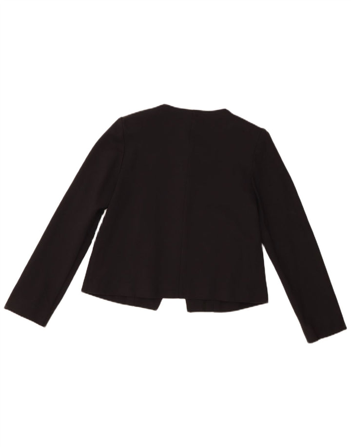 Giacca blazer a 3 bottoni corta da donna Whistles UK 10 piccola viscosa nera