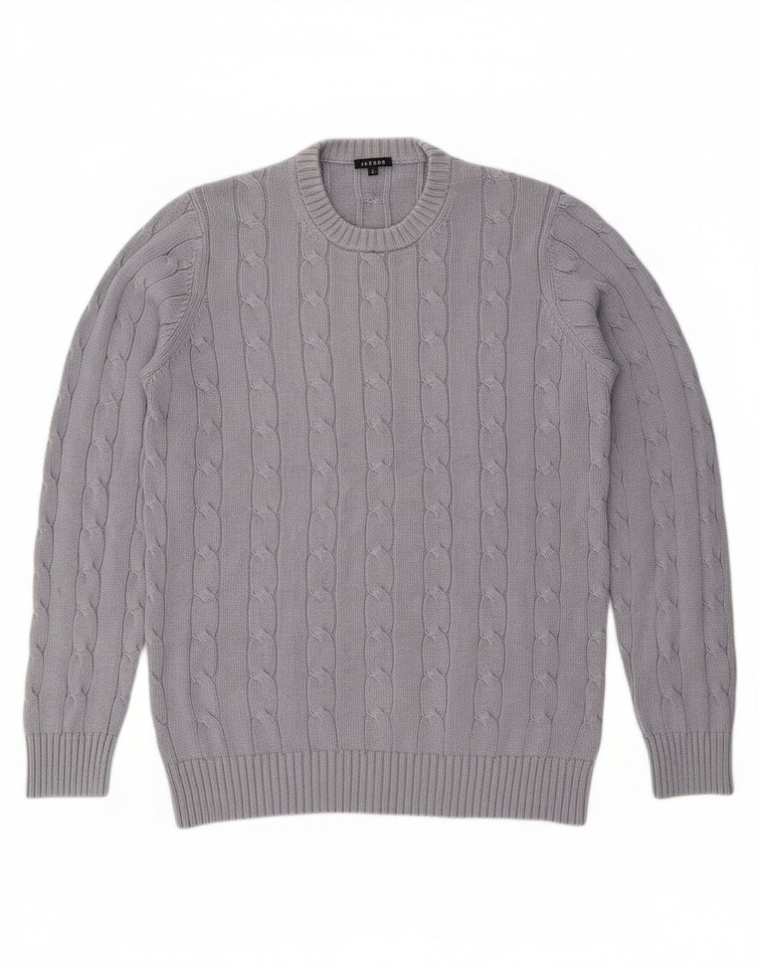 Maglione maglione girocollo da uomo Jaeger in cotone grigio medio