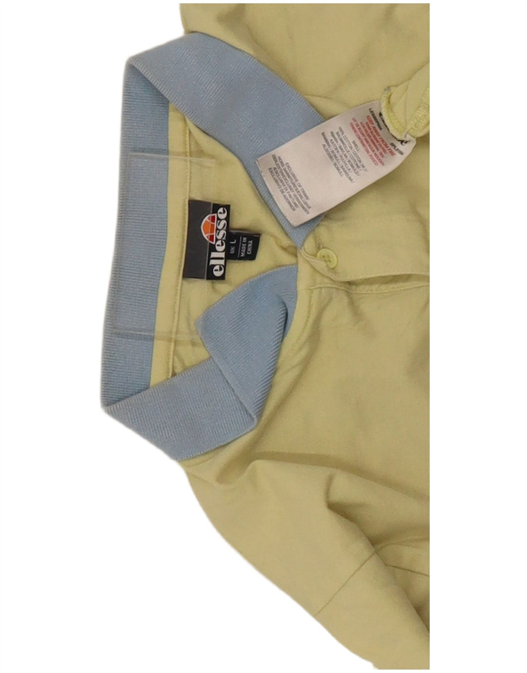 Polo da uomo Ellesse grande in cotone color block giallo