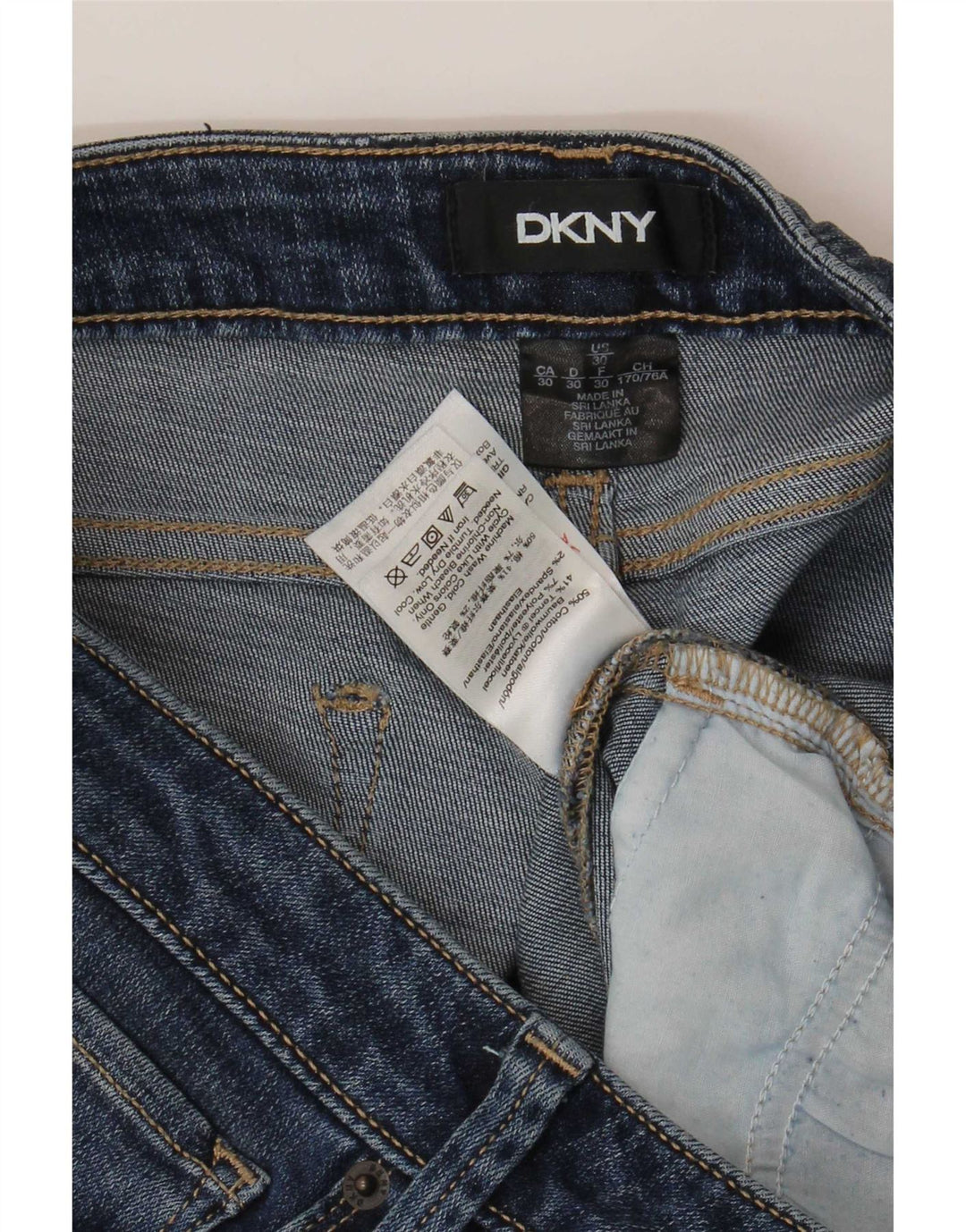Jeans slim da donna Dkny W30 L27 cotone blu